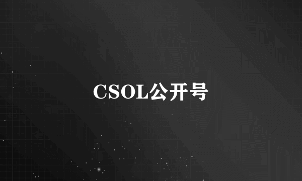 CSOL公开号