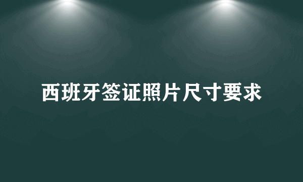 西班牙签证照片尺寸要求