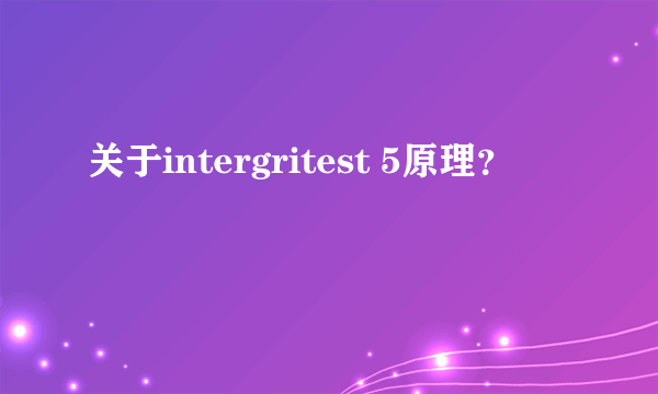 关于intergritest 5原理？