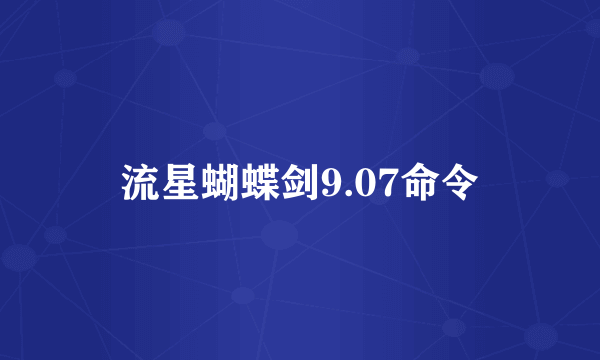 流星蝴蝶剑9.07命令