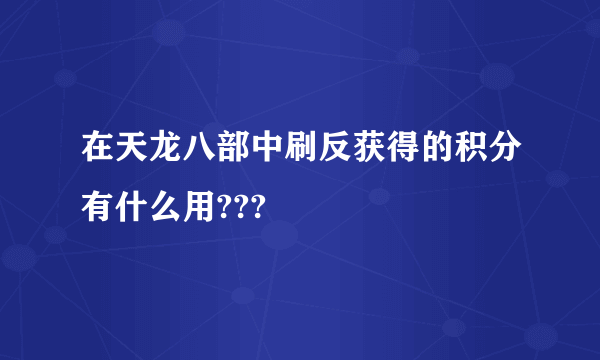 在天龙八部中刷反获得的积分有什么用???