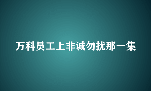 万科员工上非诚勿扰那一集