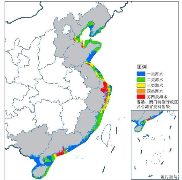 渤海、黄海、东海、南海，我国四大海域哪一个污染最严重？原因？