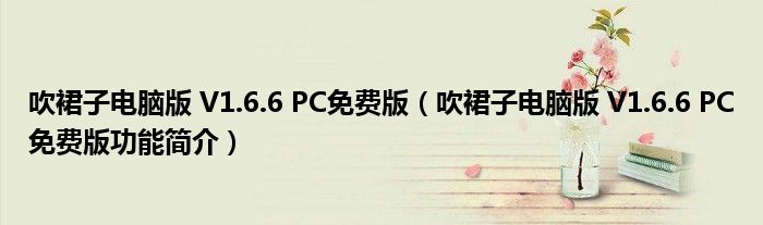 吹裙子电脑版V166PC免费版吹裙子电脑版V166PC免费版功能简介