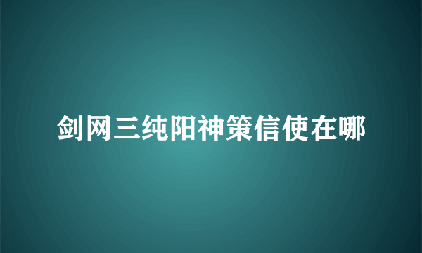 剑网三纯阳神策信使在哪