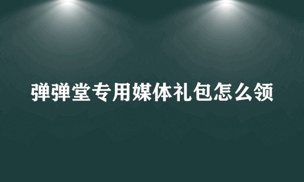 弹弹堂专用媒体礼包怎么领