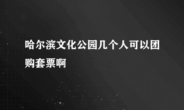 哈尔滨文化公园几个人可以团购套票啊