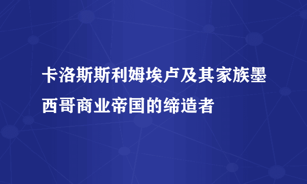 卡洛斯斯利姆埃卢及其家族墨西哥商业帝国的缔造者