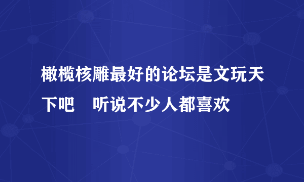 橄榄核雕最好的论坛是文玩天下吧 听说不少人都喜欢