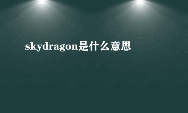 skydragon是什么意思