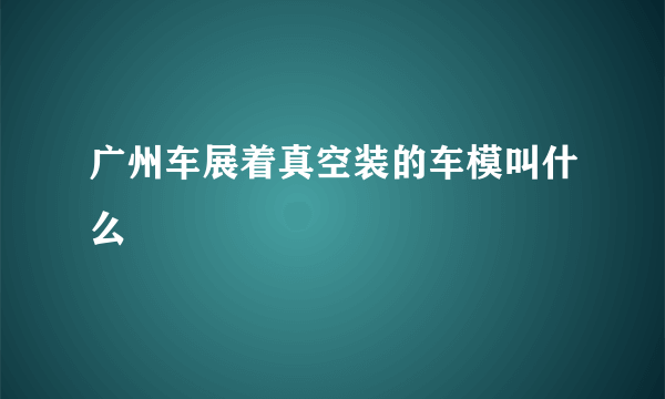 广州车展着真空装的车模叫什么