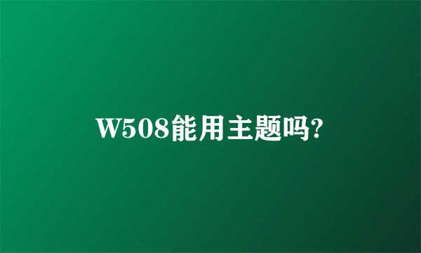 W508能用主题吗?