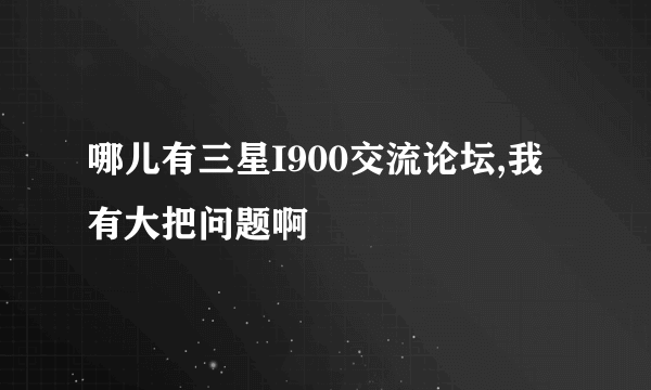 哪儿有三星I900交流论坛,我有大把问题啊