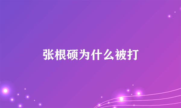 张根硕为什么被打