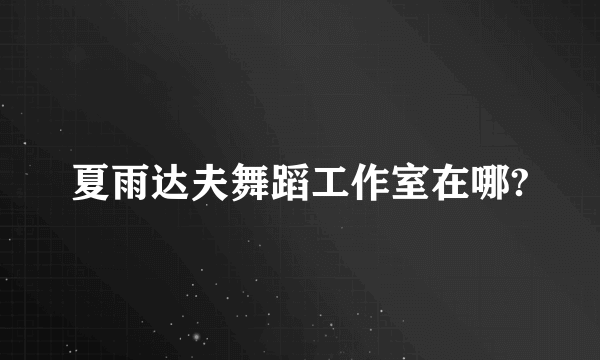 夏雨达夫舞蹈工作室在哪?