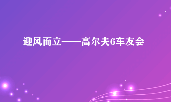 迎风而立——高尔夫6车友会