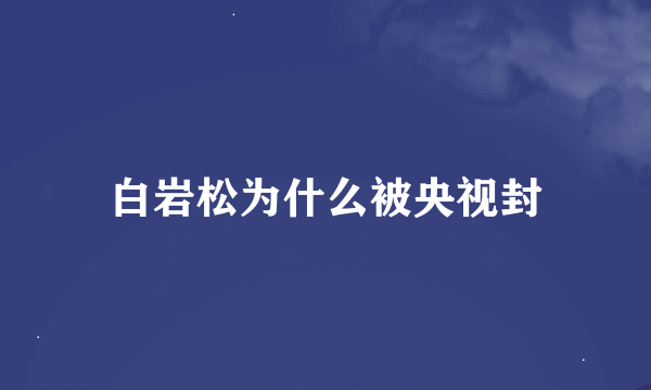 白岩松为什么被央视封