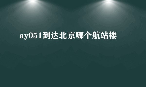 ay051到达北京哪个航站楼