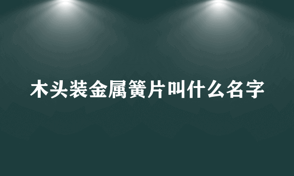 木头装金属簧片叫什么名字