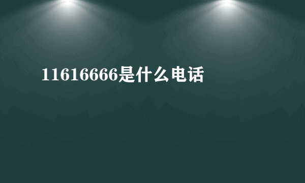 11616666是什么电话