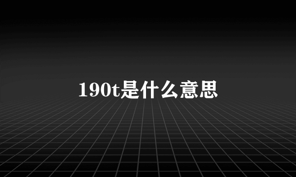 190t是什么意思