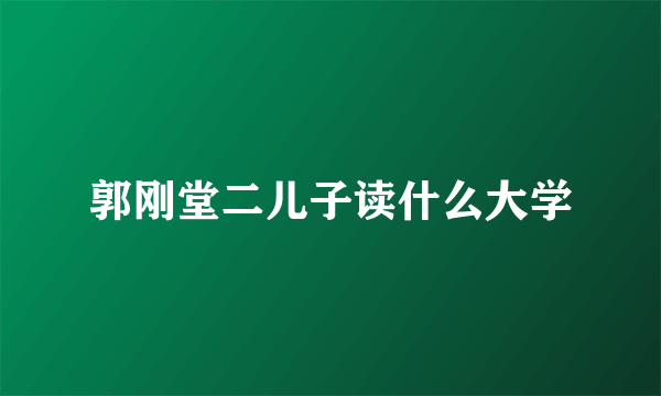 郭刚堂二儿子读什么大学