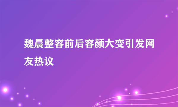 魏晨整容前后容颜大变引发网友热议