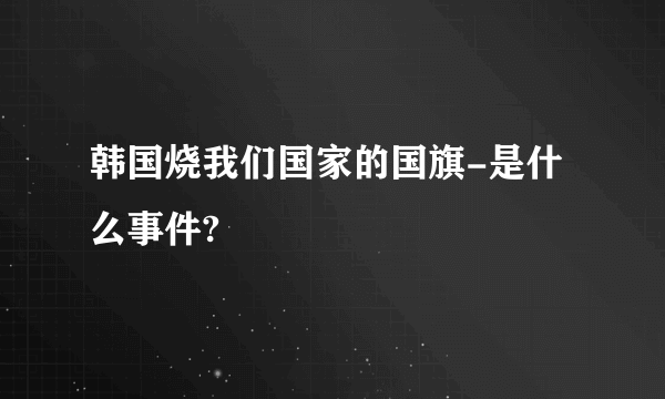 韩国烧我们国家的国旗-是什么事件?