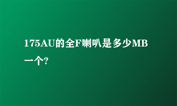 175AU的全F喇叭是多少MB一个?