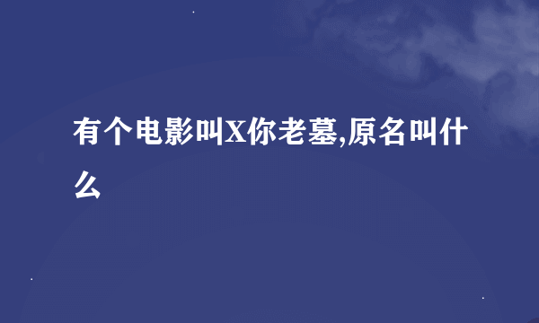 有个电影叫X你老墓,原名叫什么