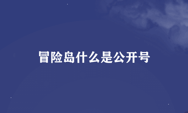 冒险岛什么是公开号