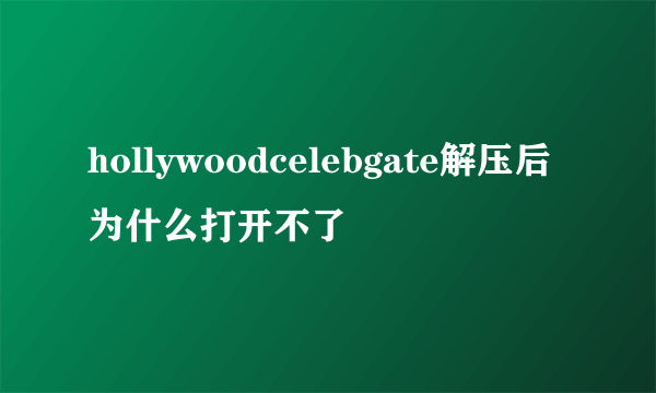 hollywoodcelebgate解压后为什么打开不了