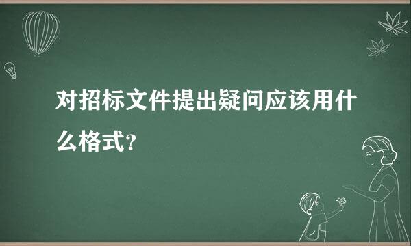 对招标文件提出疑问应该用什么格式？