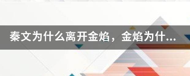 秦文为什么离开金焰，金焰为什么出轨秦文