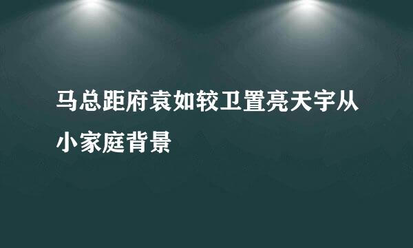 马总距府袁如较卫置亮天宇从小家庭背景