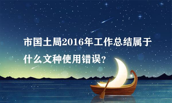 市国土局2016年工作总结属于什么文种使用错误？