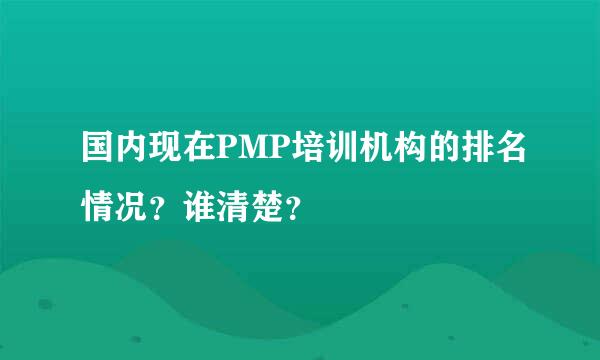 国内现在PMP培训机构的排名情况？谁清楚？