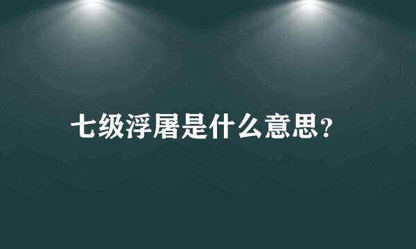 七级浮屠是什么意思？