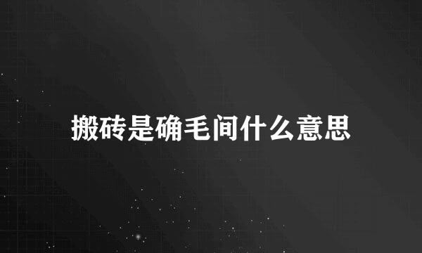 搬砖是确毛间什么意思