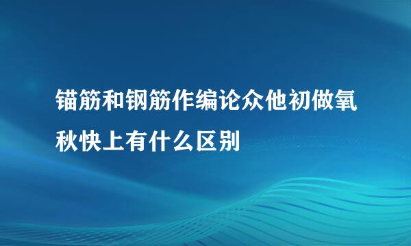 锚筋和钢筋作编论众他初做氧秋快上有什么区别