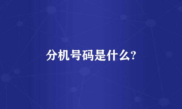 分机号码是什么?