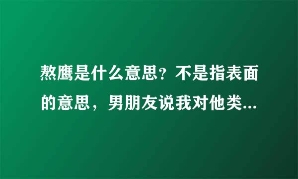 熬鹰是什么意思？不是指表面的意思，男朋友说我对他类似于“熬鹰”，这是什么意思？