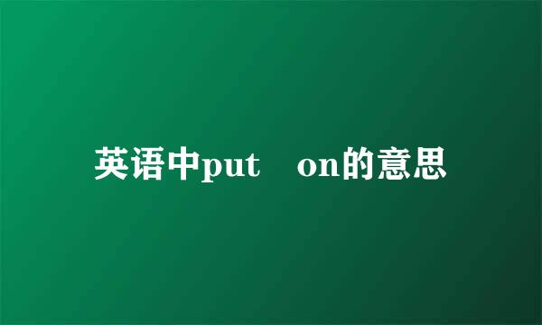 英语中put on的意思