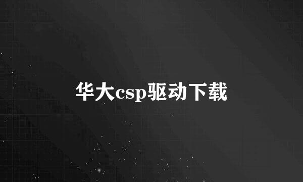 华大csp驱动下载