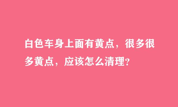 白色车身上面有黄点，很多很多黄点，应该怎么清理？