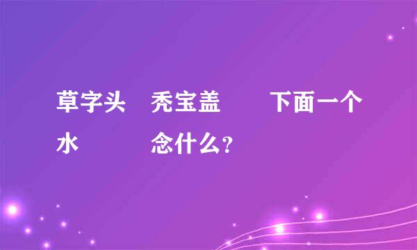 草字头 秃宝盖  下面一个水   念什么？