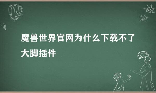 魔兽世界官网为什么下载不了大脚插件