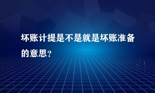 坏账计提是不是就是坏账准备的意思？