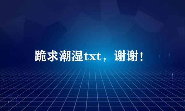 跪求潮湿txt，谢谢！