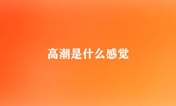 高潮是什么感觉